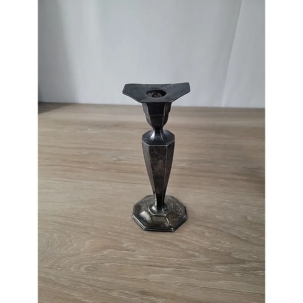 1‎ Wallace Candlestick Holders V1724 Silverplate 9 Inches High
